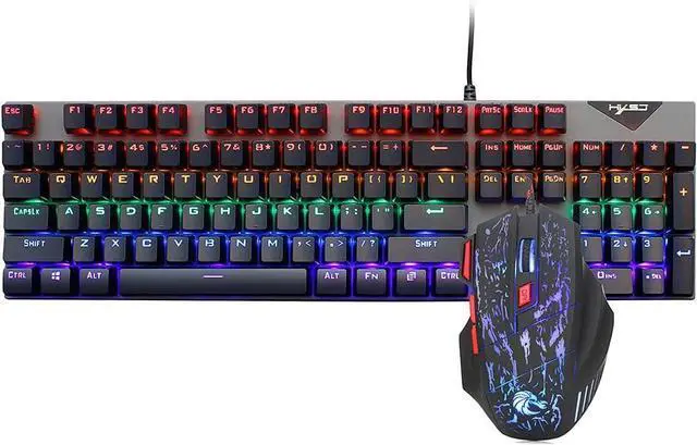 Main image of Wired Keyboard Combo L300 Backlit Keyboard N-Key Rollover Blue Switch+H300 5500DPI 7-Color Breathing Light