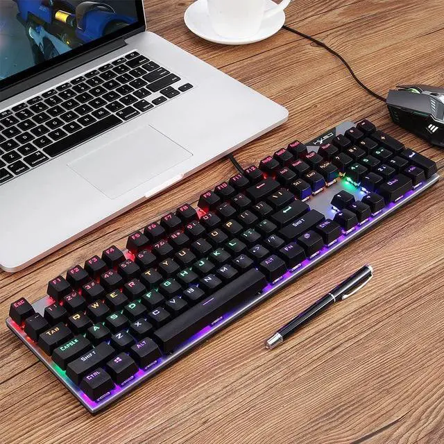 Alt view image 3 of 7 - Wired Keyboard Combo L300 Backlit Keyboard N-Key Rollover Blue Switch+H300 5500DPI 7-Color Breathing Light