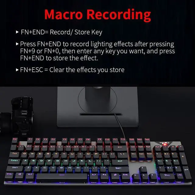 Alt view image 6 of 7 - Wired Keyboard Combo L300 Backlit Keyboard N-Key Rollover Blue Switch+H300 5500DPI 7-Color Breathing Light