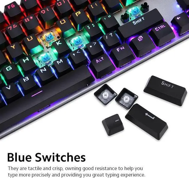 Alt view image 7 of 7 - Wired Keyboard Combo L300 Backlit Keyboard N-Key Rollover Blue Switch+H300 5500DPI 7-Color Breathing Light