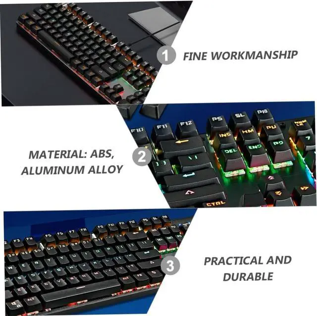 Alt view image 7 of 7 - Veemoon Key RGB Backlit Wired Mechanical Keyboard with Ergonomic Layout for Gaming and Office Use Fast Mode