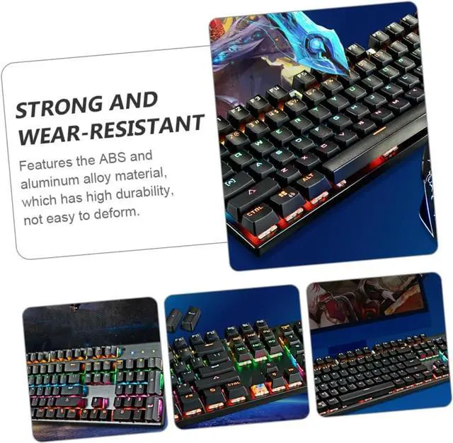 Alt view image 5 of 7 - Veemoon RGB Mechanical Keyboard Key Backlit Wired Gaming Keyboard with Durable Aluminum Alloy Panel Dual