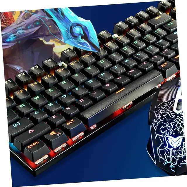 Alt view image 7 of 7 - Veemoon RGB Mechanical Keyboard Key Backlit Wired Gaming Keyboard with Durable Aluminum Alloy Panel Dual