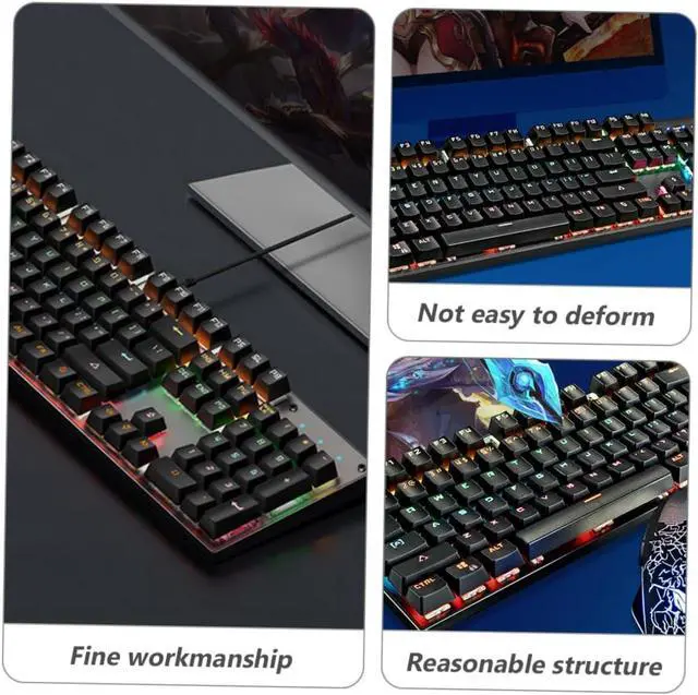 Alt view image 2 of 7 - DIYEAH Key RGB Backlit Mechanical Keyboard Wired Blue Gaming Keyboard Sturdy Keycaps Ergonomic Layout