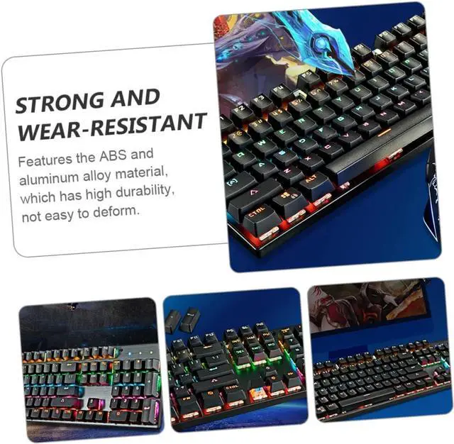 Alt view image 6 of 7 - DIYEAH Key RGB Backlit Mechanical Keyboard Wired Blue Gaming Keyboard Sturdy Keycaps Ergonomic Layout