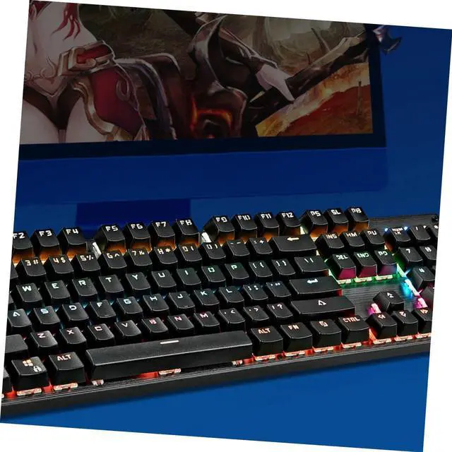 Alt view image 6 of 7 - Hoement RGB Backlit Mechanical Gaming Keyboard High Rebound Ergonomic Design for Computer USB Wired Black