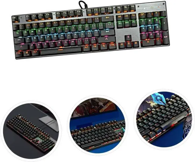 Alt view image 7 of 7 - jojofuny Led Backlit Mechanical Keyboard 104 Key Non-Conflict Wired RGB Gaming Keyboard for