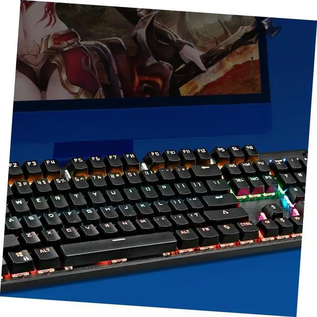 Alt view image 3 of 7 - ETHZZLE Key Mechanical Gaming Keyboard with RGB Backlit USB Wired Durable Panel Dual Keycaps Sturdy Wear