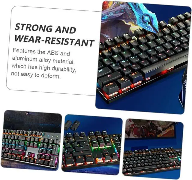 Alt view image 2 of 7 - OKUMEYR Backlit Mechanical Keyboard Key Wired Gaming Keyboard with RGB Lighting Durable Panel Injection
