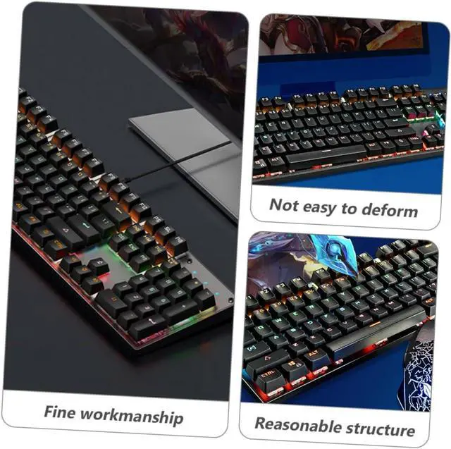 Alt view image 7 of 7 - OKUMEYR Backlit Mechanical Keyboard Key Wired Gaming Keyboard with RGB Lighting Durable Panel Injection