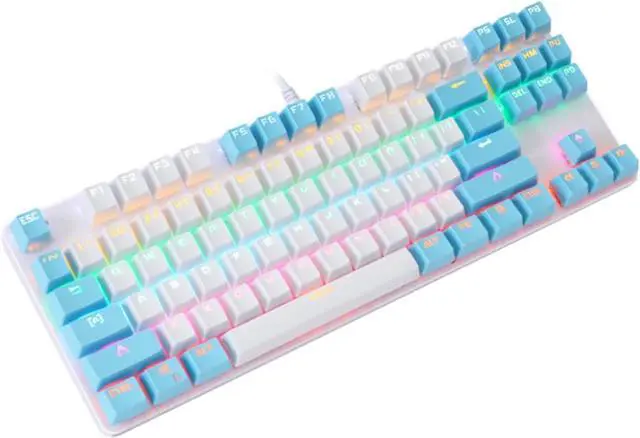 Main image of SHOWERORO RGB Backlit Mechanical Keyboard Key Wired USB with Key Ghosting Blue Durable Double Molding Frosted