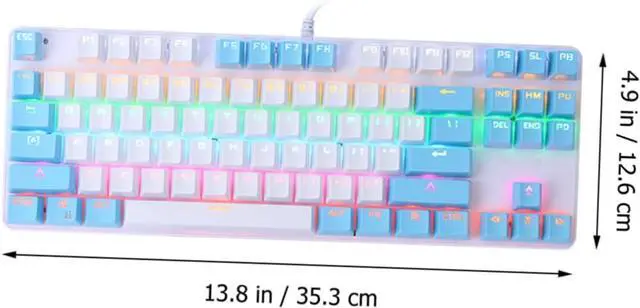 Alt view image 2 of 7 - LABRIMP Key Blue Mechanical Keyboard with RGB Backlit Durable Dual Molding Keycaps Multimedia Function for