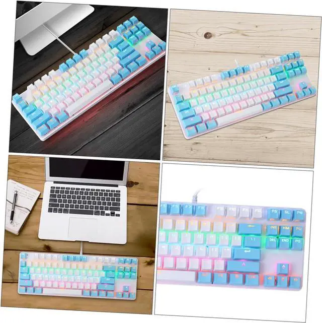 Alt view image 4 of 7 - LABRIMP Key Blue Mechanical Keyboard with RGB Backlit Durable Dual Molding Keycaps Multimedia Function for