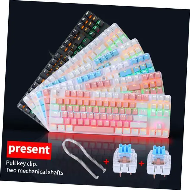 Alt view image 3 of 7 - LABRIMP Key Blue Mechanical Keyboard with RGB Backlit Durable Dual Molding Keycaps Multimedia Function for