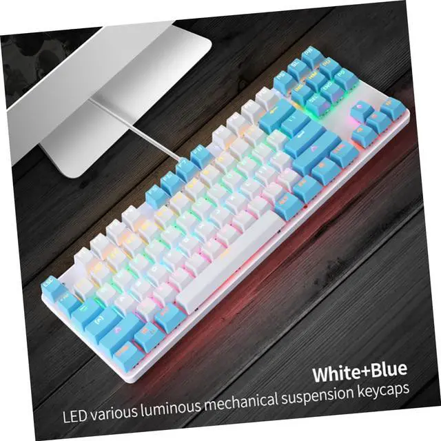 Alt view image 6 of 7 - LABRIMP Key Blue Mechanical Keyboard with RGB Backlit Durable Dual Molding Keycaps Multimedia Function for