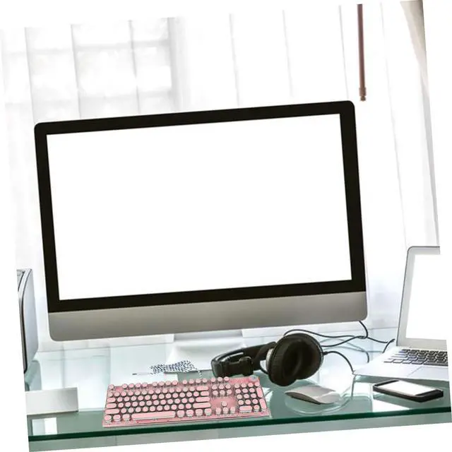 Alt view image 7 of 7 - Happyyami Retro Punk Cherry Blossom Mechanical Keyboard for Laptop Lightweight Design Ergonomic Keys for