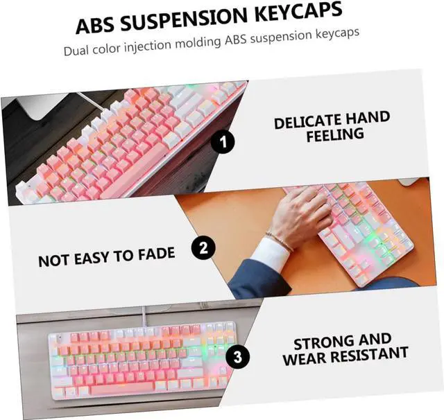 Alt view image 2 of 7 - Angoily RGB Backlight Mechanical Gaming Keyboard Ergonomic Design Key Compact Layout Comfortable Typing