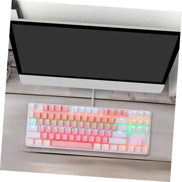 Alt view image 6 of 7 - Angoily RGB Backlight Mechanical Gaming Keyboard Ergonomic Design Key Compact Layout Comfortable Typing