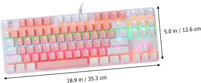 Alt view image 4 of 7 - HONMEET RGB Backlight Mechanical Keyboard Stylish Key Ghosting Gaming Keyboard with Ergonomic Design