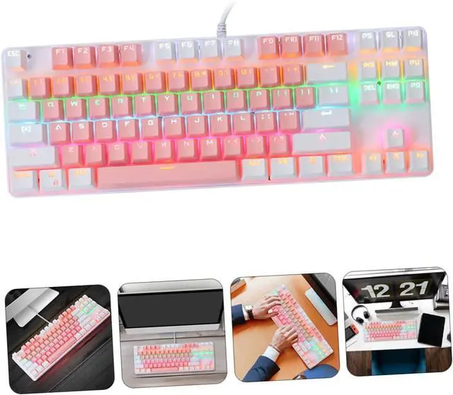 Alt view image 3 of 7 - HONMEET RGB Backlight Mechanical Keyboard Stylish Key Ghosting Gaming Keyboard with Ergonomic Design