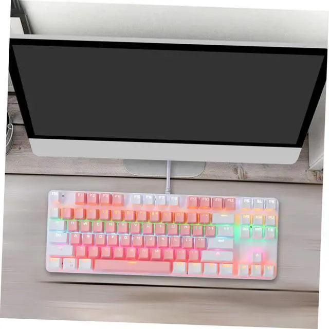 Alt view image 5 of 7 - HONMEET RGB Backlight Mechanical Keyboard Stylish Key Ghosting Gaming Keyboard with Ergonomic Design