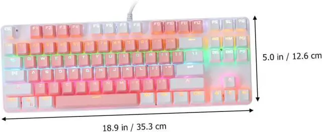 Alt view image 7 of 7 - Operitacx RGB Mechanical Keyboard Key Backlit USB Design for Office Use Ergonomic Layout Frosted Panel Durable