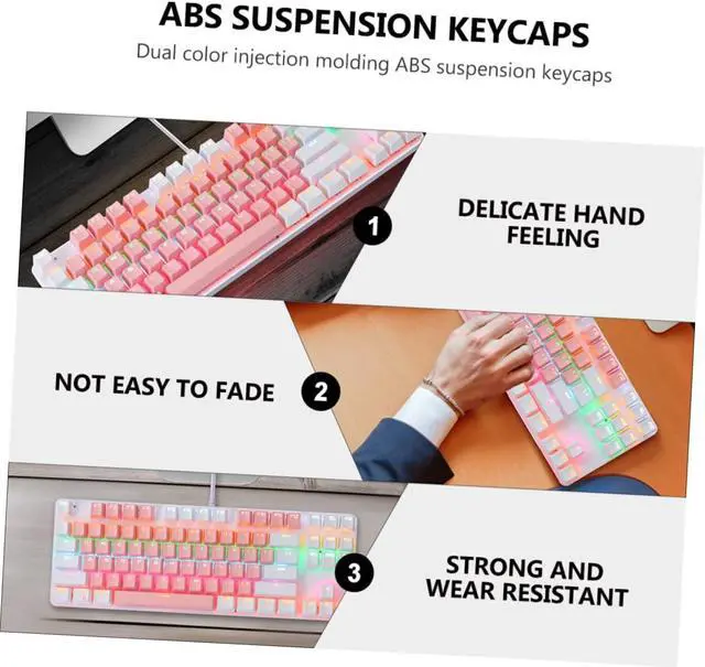 Alt view image 3 of 7 - SHINEOFI 26-Key RGB Mechanical Gaming Keyboard Fashionable Dual-Color Design Anti-Ghosting for Office and Gaming Blue Mechanism