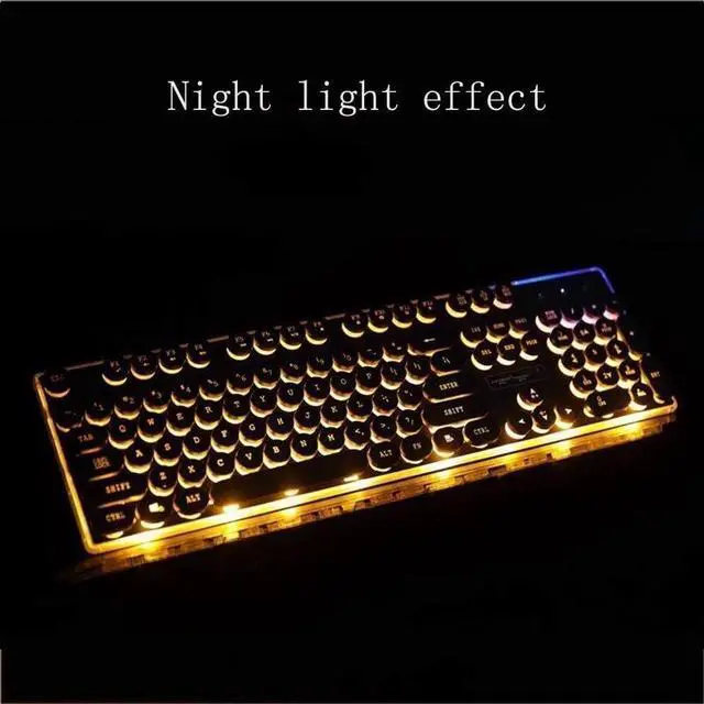 Alt view image 5 of 7 - HCUCTOS Computer Keyboard-Wired Keyboard Punk Gaming Keyboard Mechanical Keyboard Can Be Illuminated-104 Keys