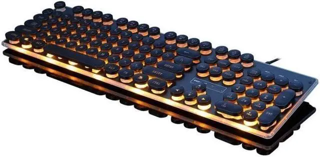 Alt view image 6 of 7 - HCUCTOS Computer Keyboard-Wired Keyboard Punk Gaming Keyboard Mechanical Keyboard Can Be Illuminated-104 Keys