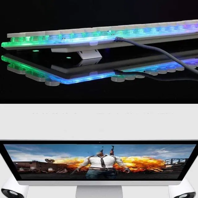 Alt view image 7 of 7 - HCUCTOS Computer Keyboard-Wired Keyboard Punk Gaming Keyboard Mechanical Keyboard Can Be Illuminated-104 Keys