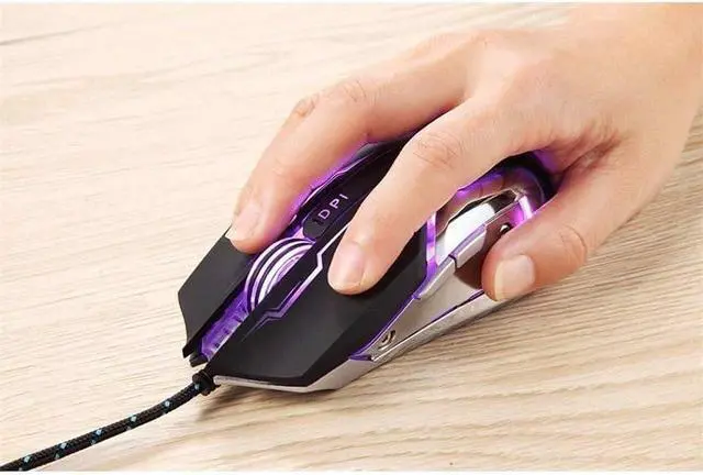 Alt view image 5 of 5 - HCUCTOS Gaming Keyboard and Mouse Set,LED Backlit Mechanical Feel Business Office Keyboard Colorful Breathing Backlit Gaming Mouse