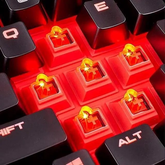 Alt view image 5 of 6 - HCUCTOS Wired Game Dedicated Mechanical Keyboard,104 Keys,USB Interface PC E-Sports Game Monochrome Backlight Effect