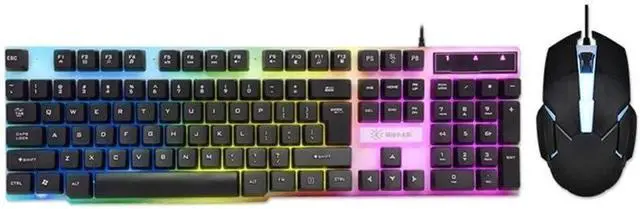 Alt view image 5 of 7 - HCUCTOS USB 180 Keys Backlight Mechanical Wired Gaming Keyboard Mouse Set for PC