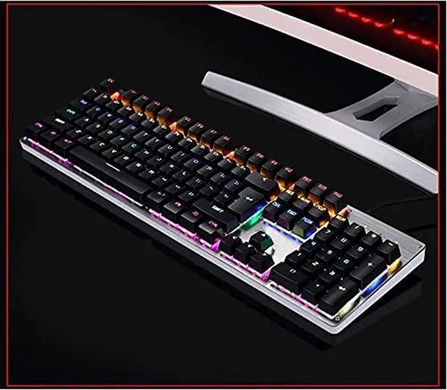 Alt view image 4 of 7 - HCUCTOS Wired Gaming Keyboard, Mechanical, USB Interface, 13 Colors Cool Backlight Effect, for Home Office PC Game Black(Black)