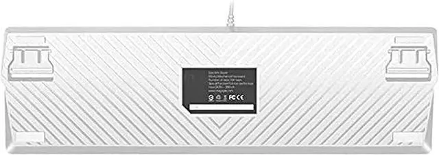 Alt view image 4 of 5 - HCUCTOS Mechanical Gaming Keyboard 104-Key Cold Light Multimedia White Backlight with Blue Switch