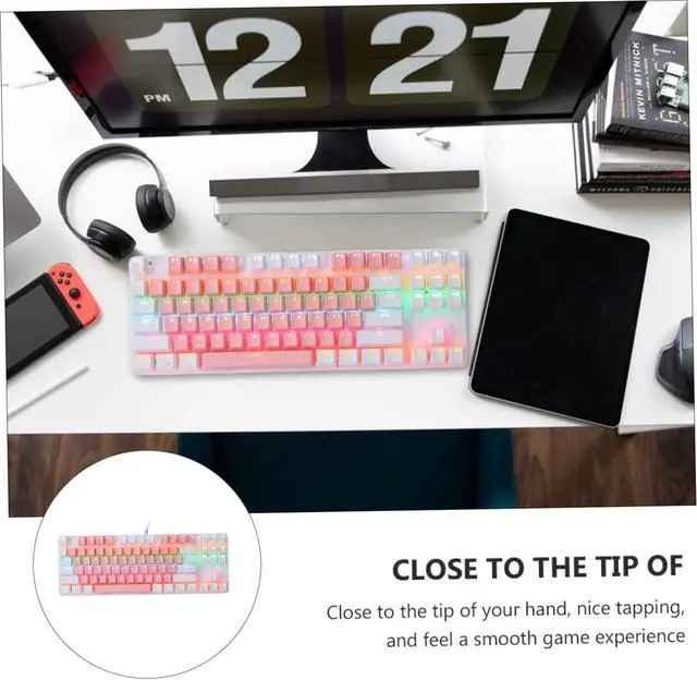 Alt view image 3 of 7 - FELTECHELECTR RGB Mechanical Gaming Keyboard Key Backlit USB Office Keyboard with Ergonomic Design Durable Double