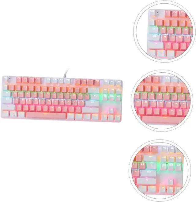 Alt view image 3 of 7 - TEHAUX RGB Mechanical Gaming Keyboard Key Dual Molding Design USB Wired Electronic Keyboard with Dynamic