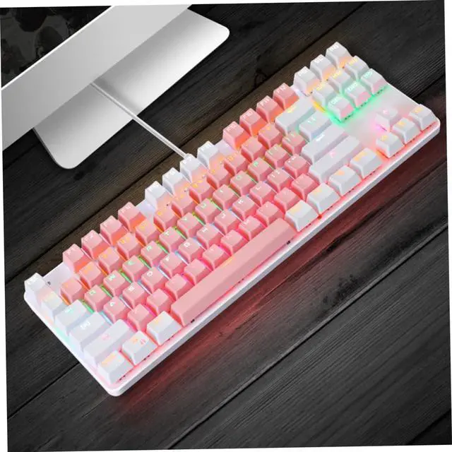 Alt view image 2 of 7 - TEHAUX RGB Mechanical Gaming Keyboard Key Dual Molding Design USB Wired Electronic Keyboard with Dynamic