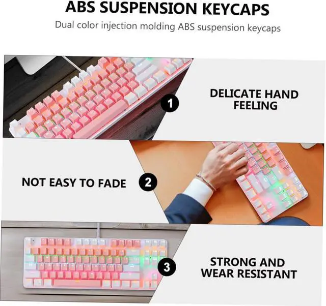 Alt view image 5 of 7 - TEHAUX RGB Mechanical Gaming Keyboard Key Dual Molding Design USB Wired Electronic Keyboard with Dynamic