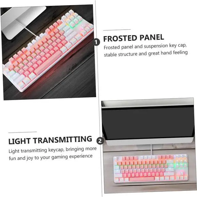 Alt view image 3 of 7 - Tofficu RGB Mechanical Gaming Keyboard Key Wired USB Design with Frosted Panel Key Non Conflict