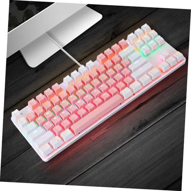 Alt view image 3 of 7 - MERRYHAPY RGB Backlit Mechanical Keyboard Keys Stylish Dual Design for Office and Gaming Key Ghosting