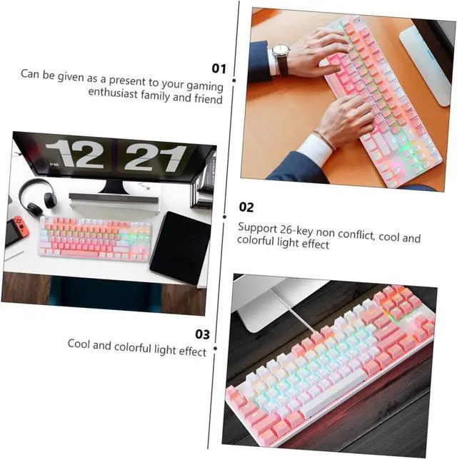 Alt view image 6 of 7 - Tofficu RGB Mechanical Gaming Keyboard Key Wired USB Design with Frosted Panel Key Non Conflict