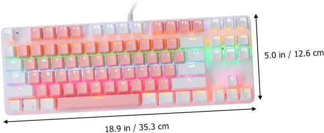 Alt view image 3 of 7 - FONDOTIN RGB Backlit Mechanical Keyboard Key USB Wired Office Keyboard Stylish Dual-Color Design Non-Conflict