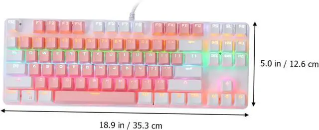 Alt view image 6 of 7 - SHINEOFI 26-Key RGB Mechanical Gaming Keyboard Fashionable Dual-Color Design Anti-Ghosting for Office and Gaming Blue Mechanism