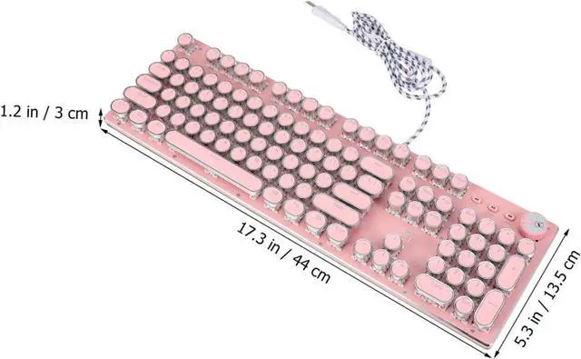 Alt view image 2 of 7 - Happyyami Retro Punk Cherry Blossom Mechanical Keyboard for Laptop Lightweight Design Ergonomic Keys for
