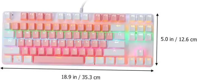 Alt view image 6 of 7 - SEWACC USB Mechanical Gaming Keyboard Keys Ergonomic Wired Design with Backlight Ghosting