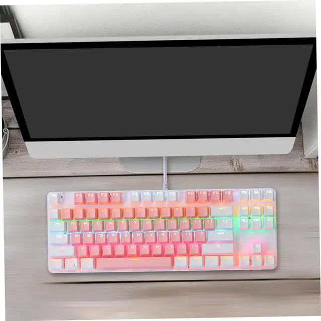Alt view image 3 of 7 - jojofuny RGB Backlit Mechanical Gaming Keyboard Dual Molding Keycap Multimedia Function Frosted Panel