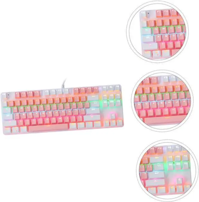 Alt view image 7 of 7 - jojofuny RGB Backlit Mechanical Gaming Keyboard Dual Molding Keycap Multimedia Function Frosted Panel