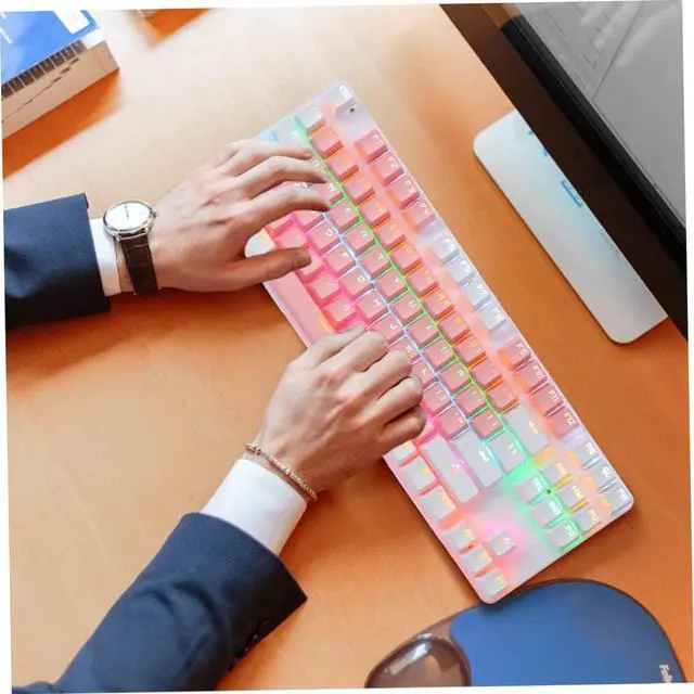 Alt view image 5 of 7 - jojofuny RGB Backlit Mechanical Gaming Keyboard Dual Molding Keycap Multimedia Function Frosted Panel