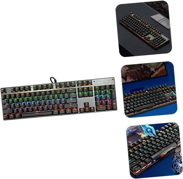 Alt view image 2 of 7 - Artibetter RGB Backlight Mechanical Keyboard Key Non-Conflict Gaming Keyboard USB Thick Aluminum Panel